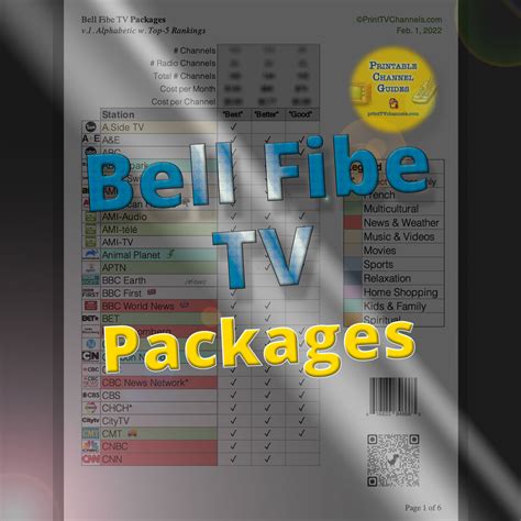 bell fibe tv packages channels list.